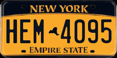 NY license plate HEM4095