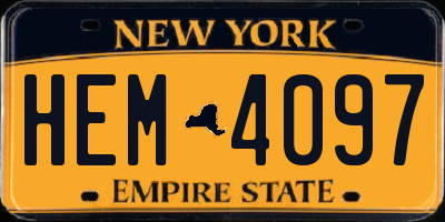 NY license plate HEM4097