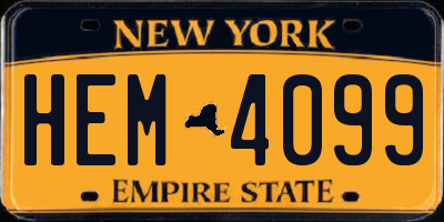 NY license plate HEM4099