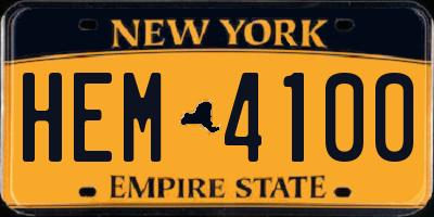 NY license plate HEM4100