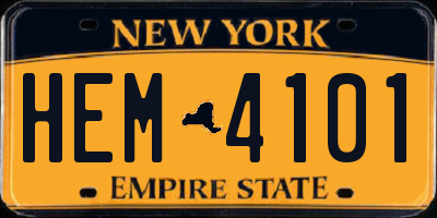 NY license plate HEM4101