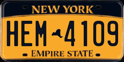 NY license plate HEM4109
