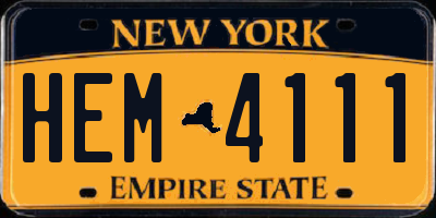 NY license plate HEM4111