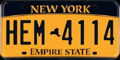 NY license plate HEM4114