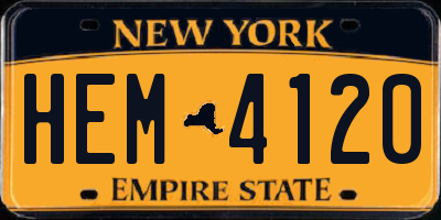 NY license plate HEM4120