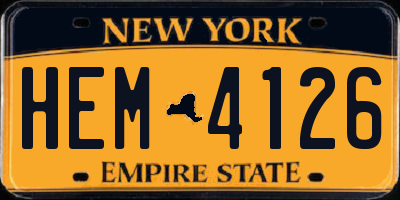 NY license plate HEM4126
