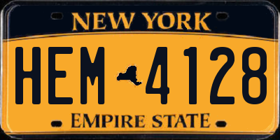 NY license plate HEM4128