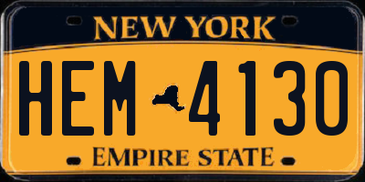 NY license plate HEM4130