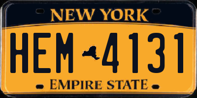 NY license plate HEM4131