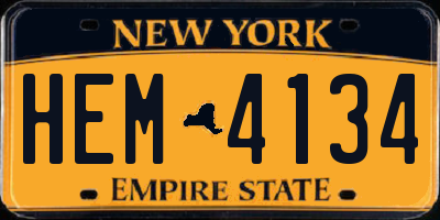 NY license plate HEM4134