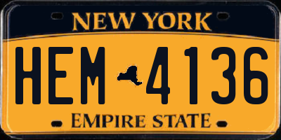 NY license plate HEM4136