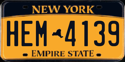 NY license plate HEM4139