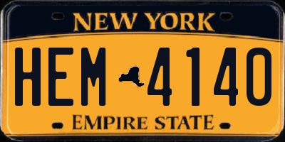 NY license plate HEM4140