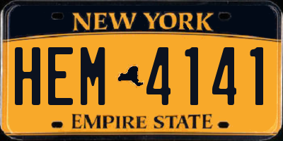 NY license plate HEM4141
