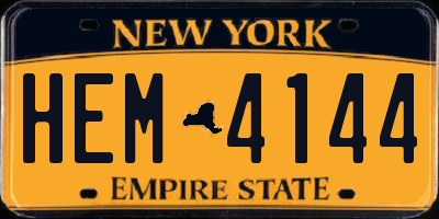 NY license plate HEM4144