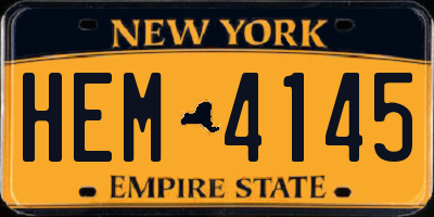 NY license plate HEM4145