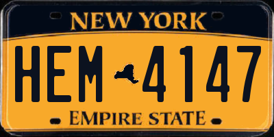 NY license plate HEM4147