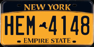NY license plate HEM4148