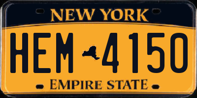 NY license plate HEM4150