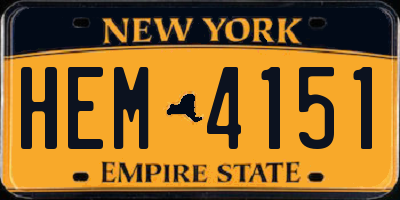 NY license plate HEM4151