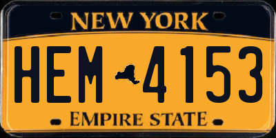 NY license plate HEM4153