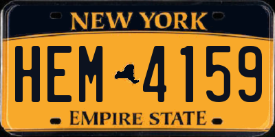 NY license plate HEM4159