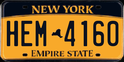 NY license plate HEM4160