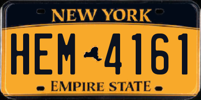 NY license plate HEM4161