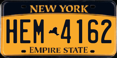 NY license plate HEM4162