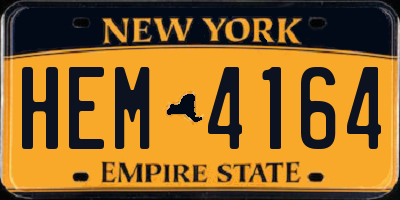 NY license plate HEM4164