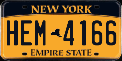 NY license plate HEM4166