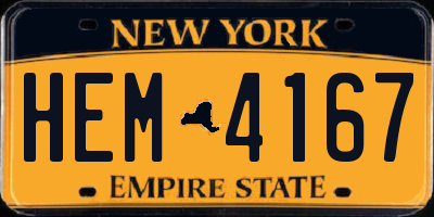 NY license plate HEM4167
