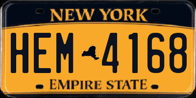 NY license plate HEM4168