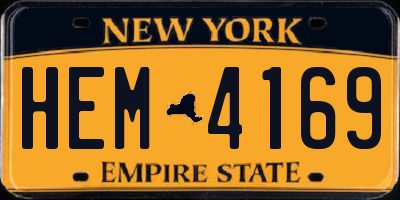 NY license plate HEM4169