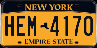 NY license plate HEM4170