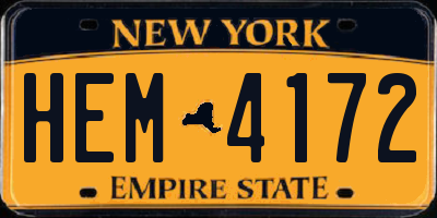NY license plate HEM4172