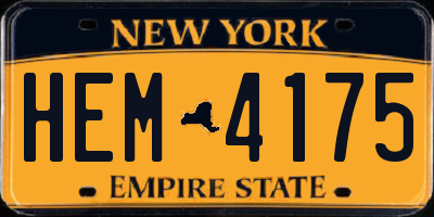 NY license plate HEM4175
