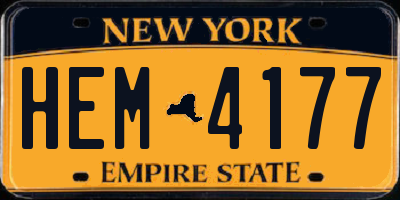 NY license plate HEM4177