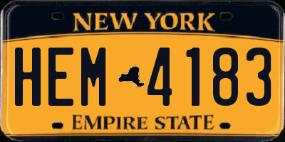 NY license plate HEM4183