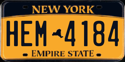 NY license plate HEM4184