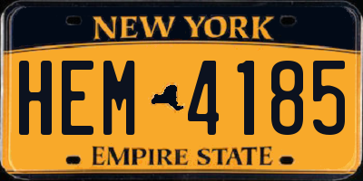 NY license plate HEM4185