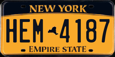 NY license plate HEM4187
