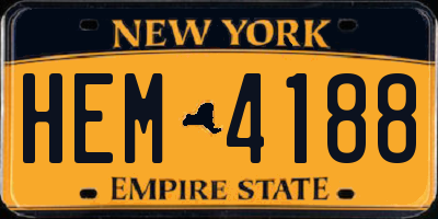 NY license plate HEM4188