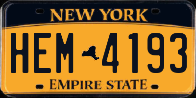 NY license plate HEM4193
