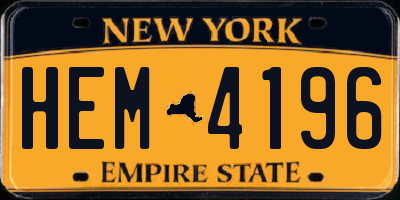 NY license plate HEM4196