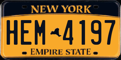 NY license plate HEM4197