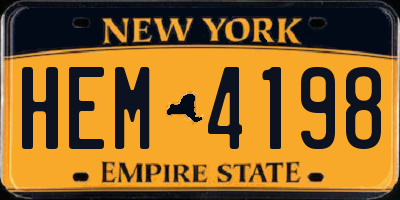 NY license plate HEM4198