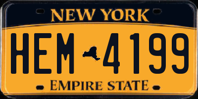 NY license plate HEM4199