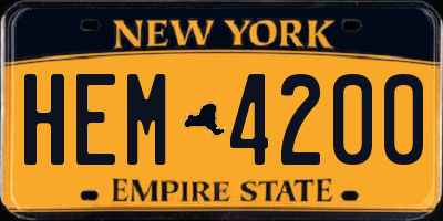 NY license plate HEM4200