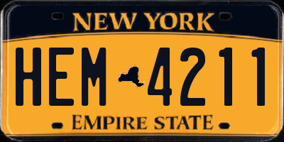 NY license plate HEM4211